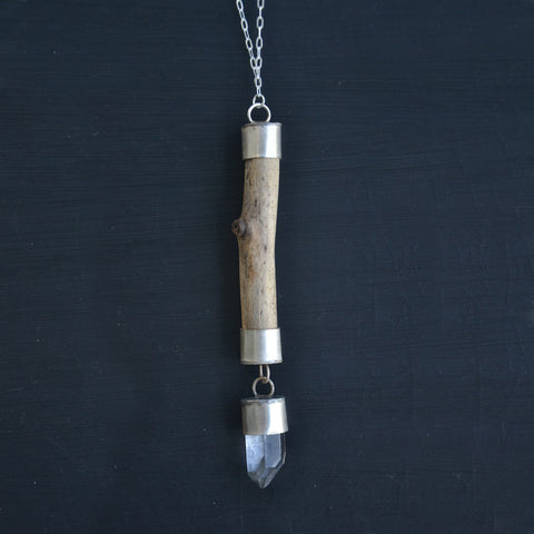 Wood + Crystal Necklace