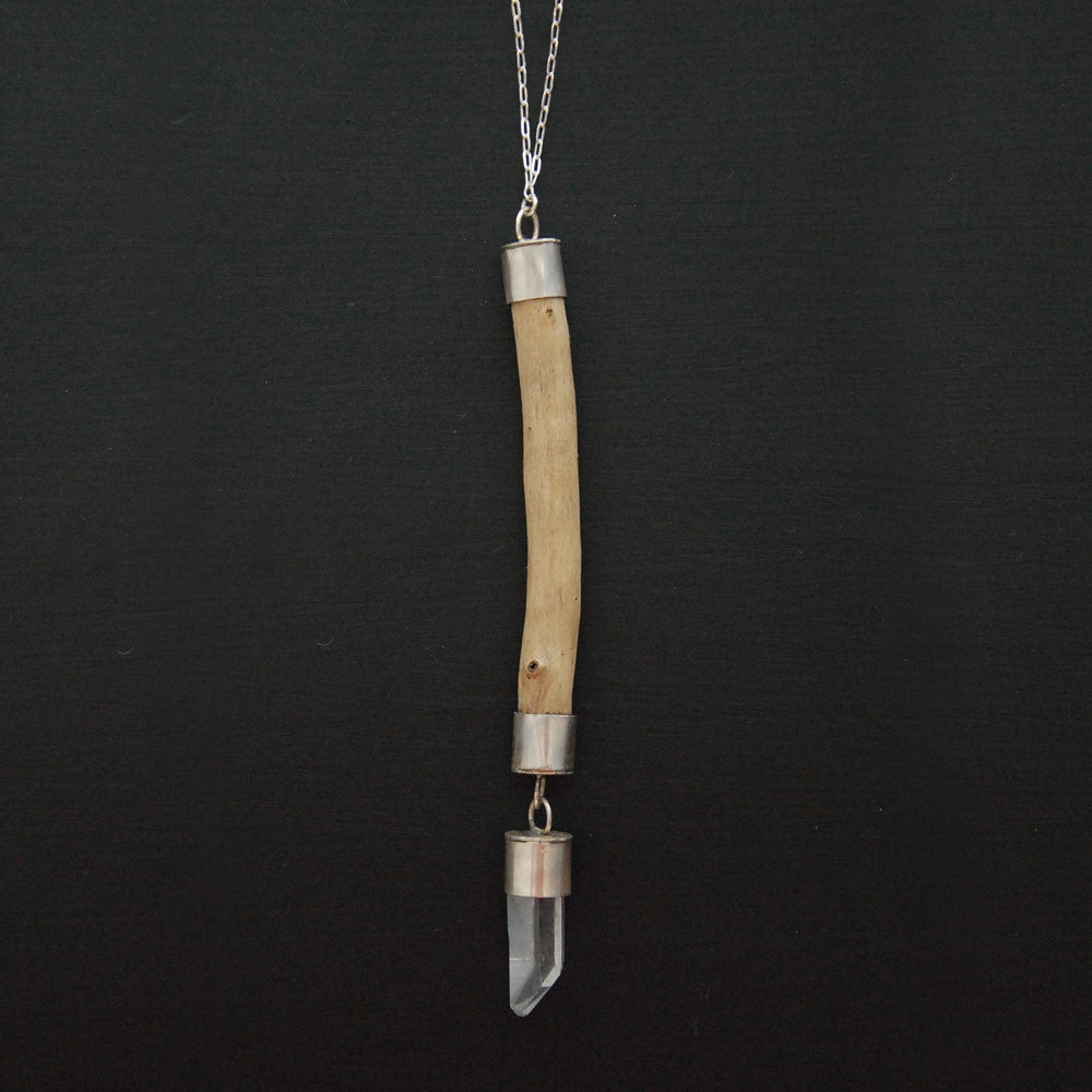 Wood + Crystal Necklace